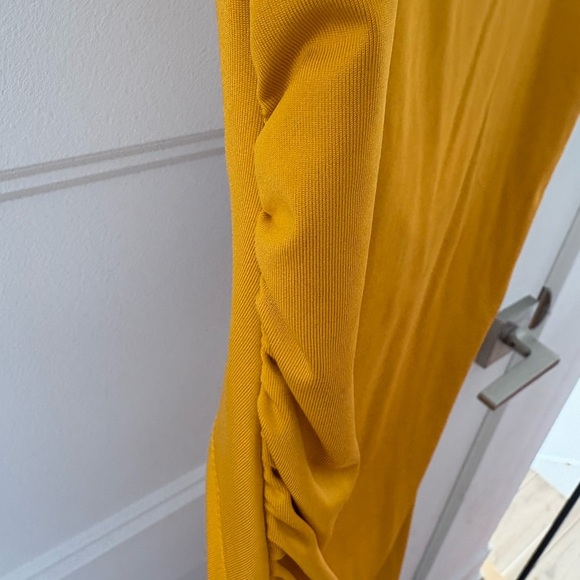 SHEIN Mustard Yellow Twist Front Midi Dress XL - Picture 3 of 5